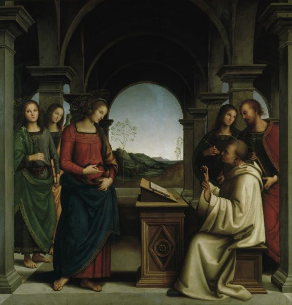 P.Perugino /Vision of St.Bernard/ Ptg. de Perugino (eigentl. Pierto di Cristoforo Vanucci)