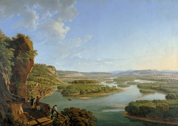 Blick vom Isteiner Klotz Rheinaufwärts gegen Basel de Peter Birmann