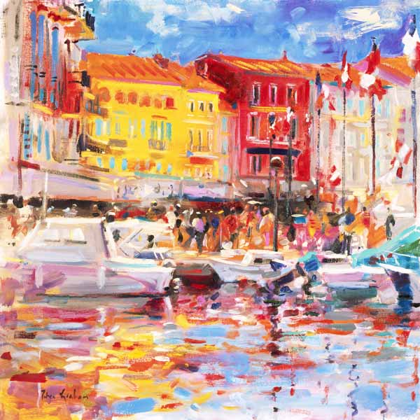 Le Port de St Tropez, 2002 (oil on canvas)  de Peter  Graham