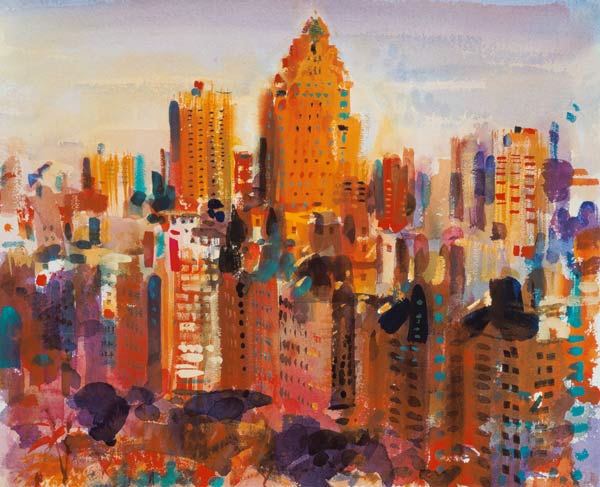 Upper Manhattan, 2000 (w/c on paper)  de Peter  Graham