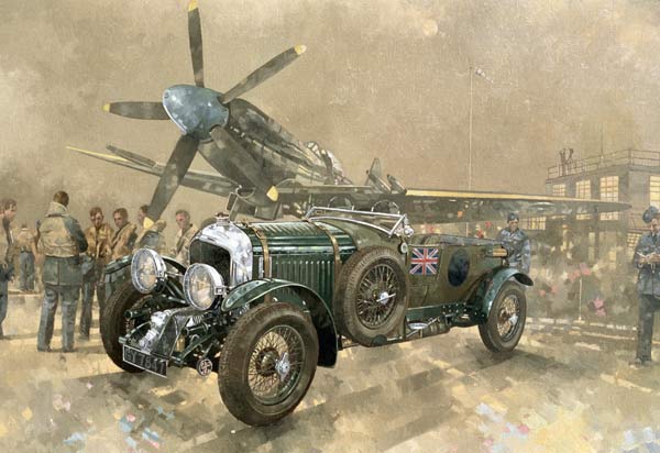 Bentley and Spitfire (oil on canvas)  de Peter  Miller
