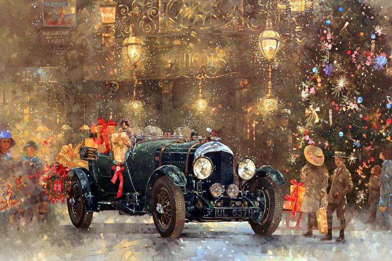 Christmas Bentley (oil on canvas)  de Peter  Miller