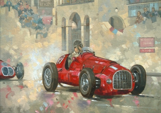 Whiteheads Ferrari passing the pavillion, Jersey de Peter  Miller