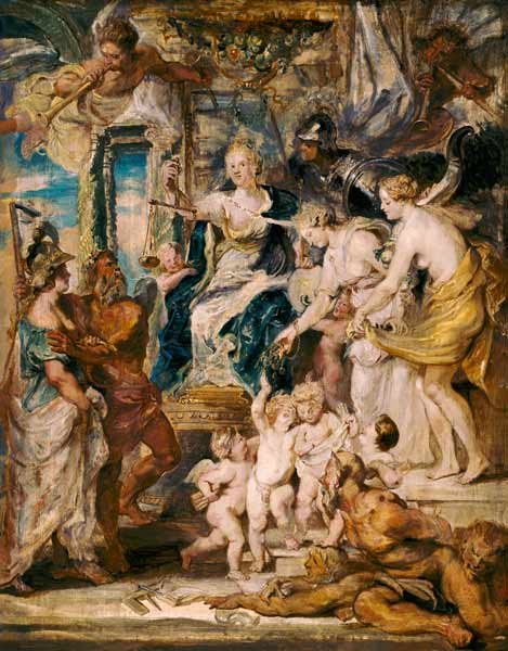 The happy government of the queen outline to the M de Peter Paul Rubens