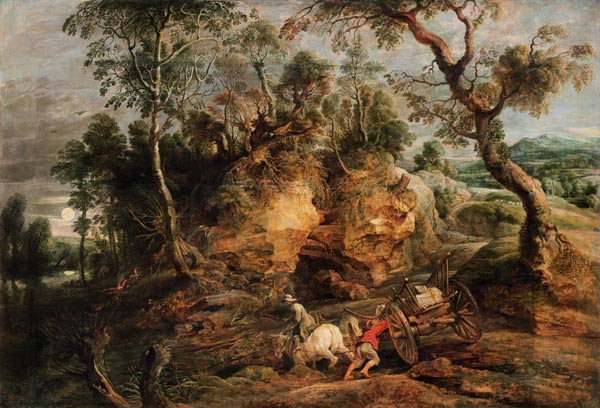 P.P.Rubens/ Das festgefahrene Fuhrwerk de Peter Paul Rubens