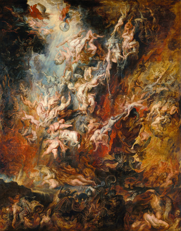 La caída del infierno de los condenados de Peter Paul Rubens