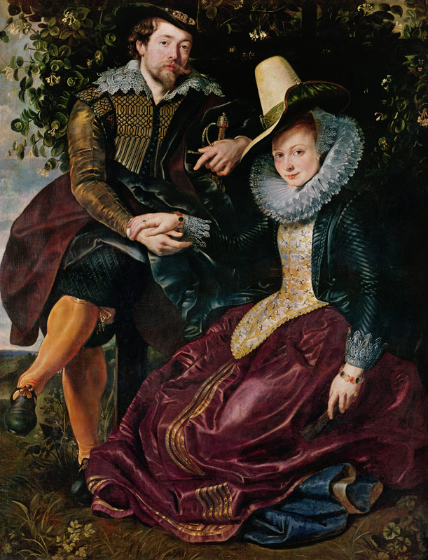 The Artist and His First Wife, Isabella Brant, in the Honeysuckle Bower de Peter Paul Rubens
