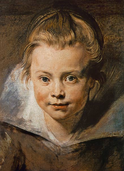 Cabeza de una niña (Clara-Serena Rubens) en 1616. de Peter Paul Rubens