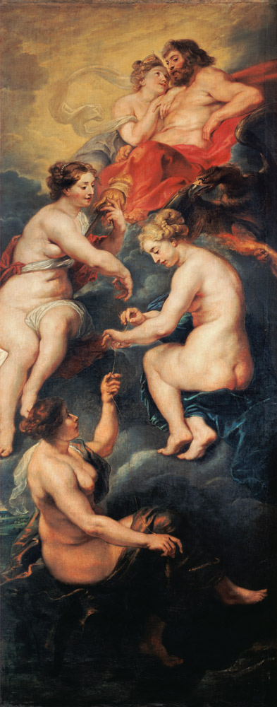 The Medici Cycle: The Three Fates Foretelling the Future of Marie de Medici (1573-1642) de Peter Paul Rubens