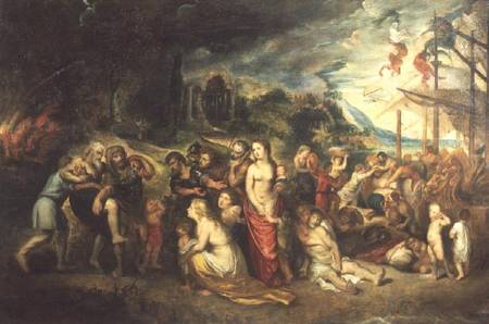 Aeneas prepares to lead the Trojans into exile de Peter Paul Rubens