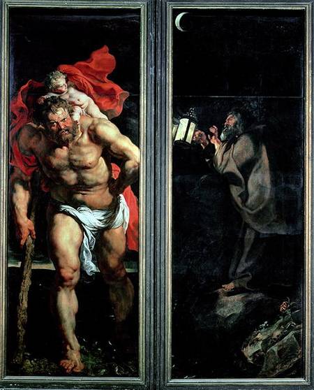 St. Christopher and the Hermit, outside shutters of the Descent from the Cross triptych de Peter Paul Rubens