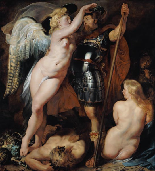 The coronation of the virtue hero de Peter Paul Rubens