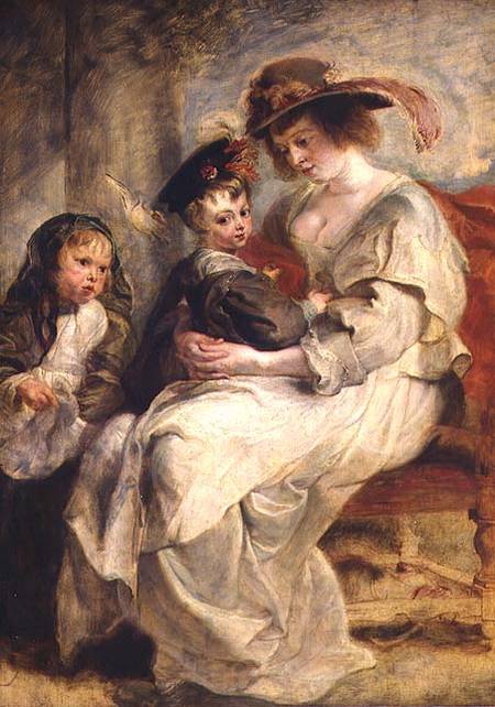 Helene Fourment (1614-73) with Two of her Children, Claire-Jeanne and Francois de Peter Paul Rubens