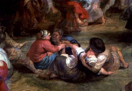The Kermesse, detail of peasants de Peter Paul Rubens