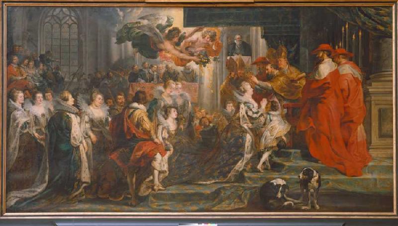 The coronation Maria De'Medici to the queen in Sai de Peter Paul Rubens