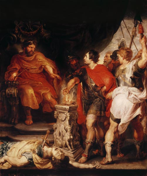 Mucius Scaevola in front of Porsenna. (zus. with A de Peter Paul Rubens