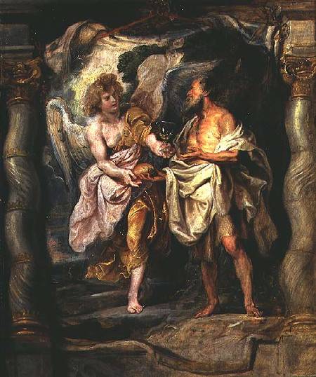 The Prophet Elijah and the Angel in the Wilderness de Peter Paul Rubens