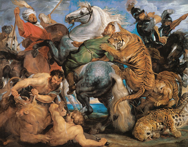 The Tiger Hunt, c.1616 (oil on canvas) de Peter Paul Rubens