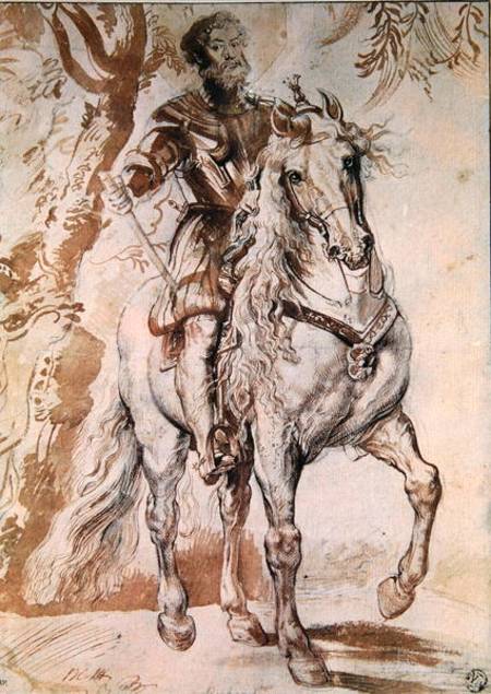 Study for an equestrian portrait of the Duke of Lerma (1553-1625) 1603 (pen & ink on paper) de Peter Paul Rubens