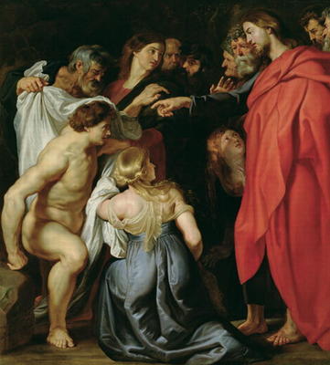 The Resurrection of Lazarus (oil on canvas) de Peter Paul Rubens
