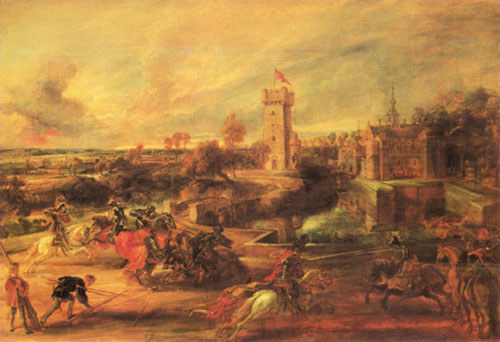 Tournament at the water-jump de Peter Paul Rubens