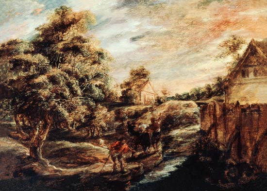 Wooded Landscape at Sunset de Peter Paul Rubens