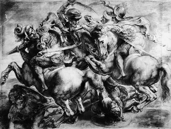 The Battle of Anghiari after Leonardo da Vinci (1452-1519) de Peter Paul Rubens