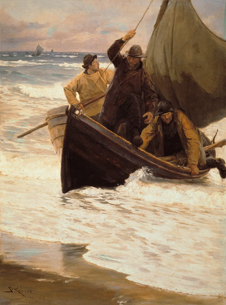 Homecoming of the fishermen (Skagen) de Peder Severin  Krøyer