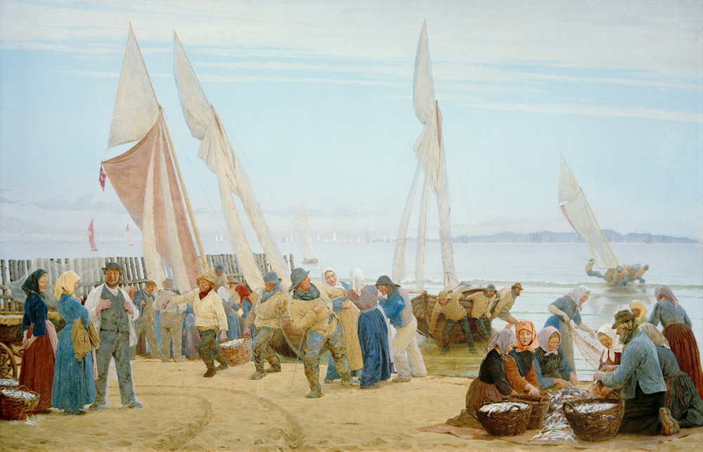 Morgen bei Hornbaek. Die Fischer kommen an Land de Peder Severin  Krøyer