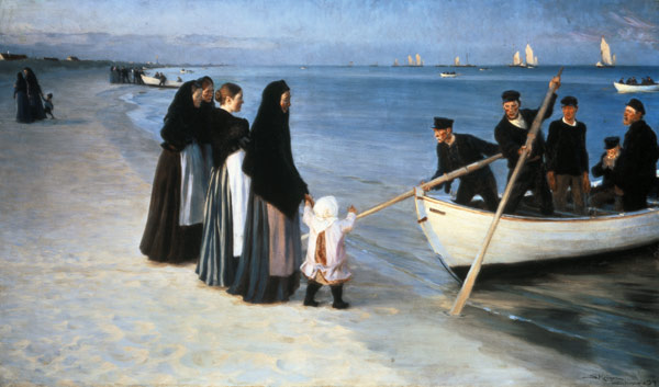 Exit of the fishermen (Skagen) de Peder Severin  Krøyer