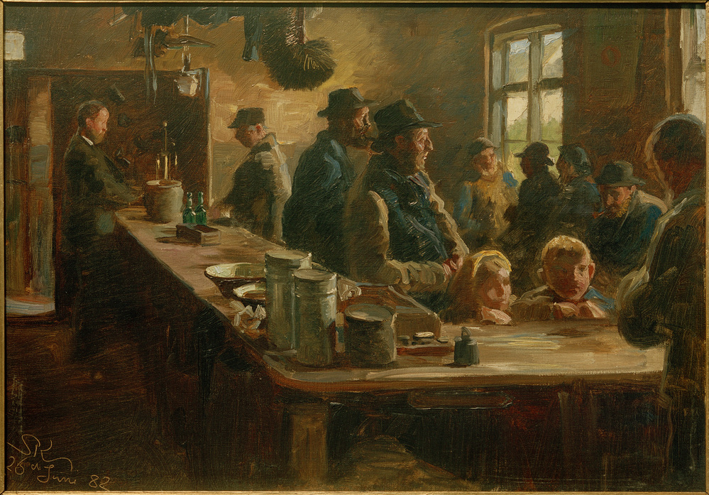 Im Kaufmannsladen, wenn nicht gefischt wird de Peder Severin  Krøyer