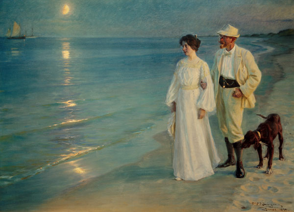 Sommerabend am Strand von Skagen. Der Künstler und seine Frau de Peder Severin  Krøyer