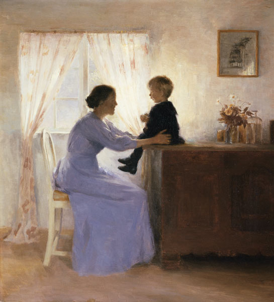 A Mother and Child in an Interior de Peter Vilhelm Ilsted
