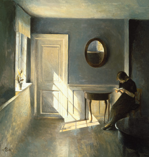 Girl Reading a Letter in an Interior de Peter Vilhelm Ilsted