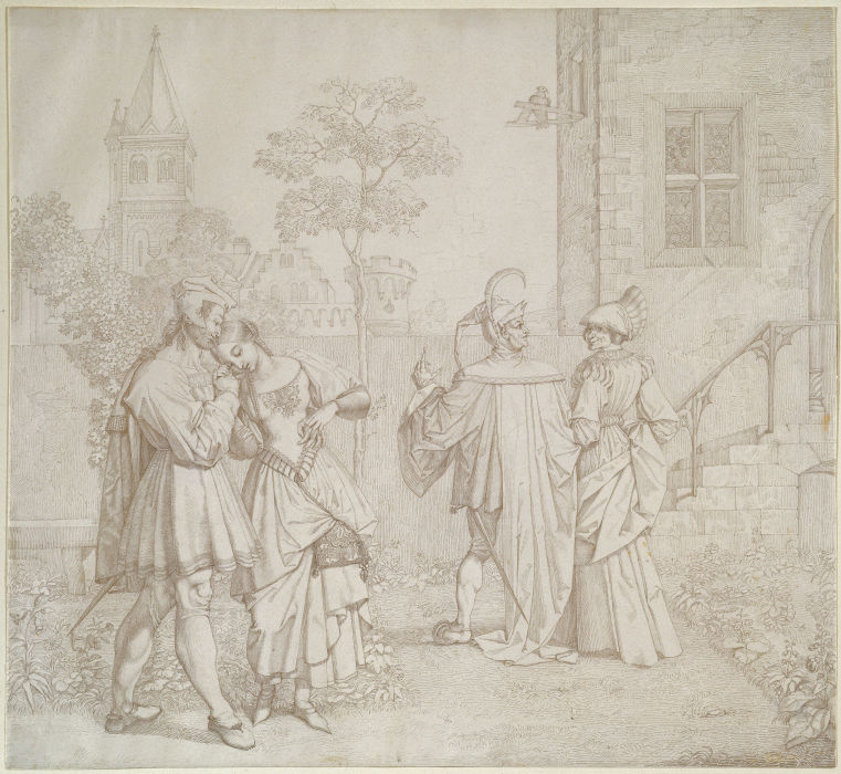 Drawing for Goethes Faust: The Stroll in the Garden de Peter von Cornelius