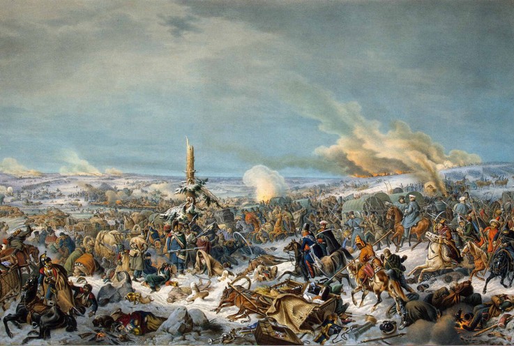 Crossing the Berezina River on 17 November 1812 de Peter von Hess