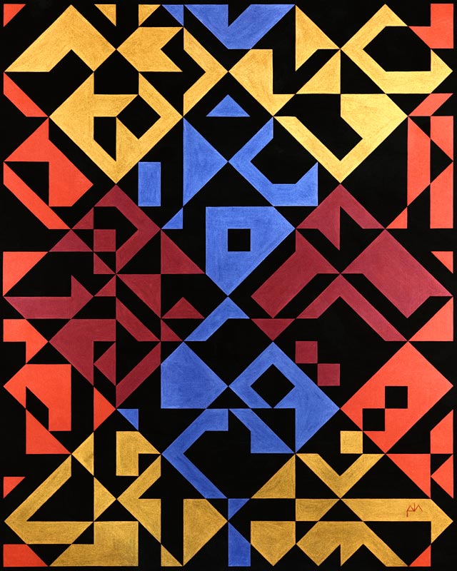Interposed Diagonals, 1984 (tempera on paper)  de  Peter Hugo  McClure