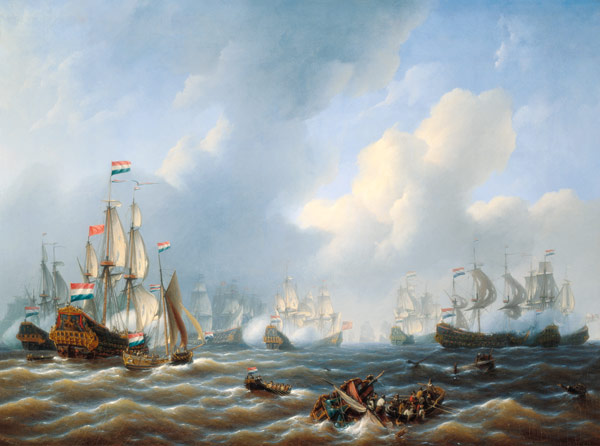 The Battle of Camperdown on 11th October 1797 de Petrus Johann Schotel