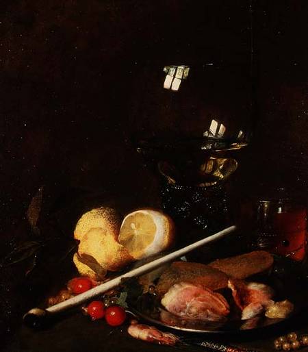 Still Life with Roemer, Lemons and a Pipe de Petrus Willebeeck