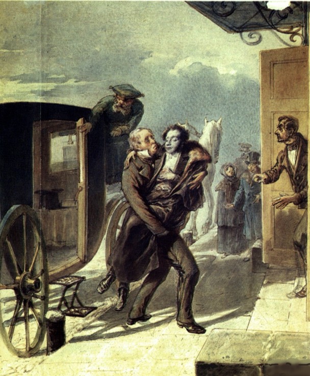 Pushkin after the duel de P.F. Borel