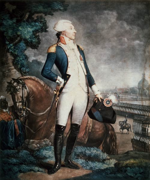 Portrait of the Marquis de La Fayette (1757-1834) commander of the National Guard de Philibert-Louis Debucourt