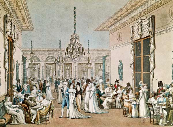 The Cafe Frascati in 1807 (see also 177420) de Philibert Louis Debucourt
