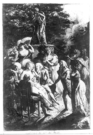 Meeting with Madame de Stael (1766-1817) de Philibert Louis Debucourt