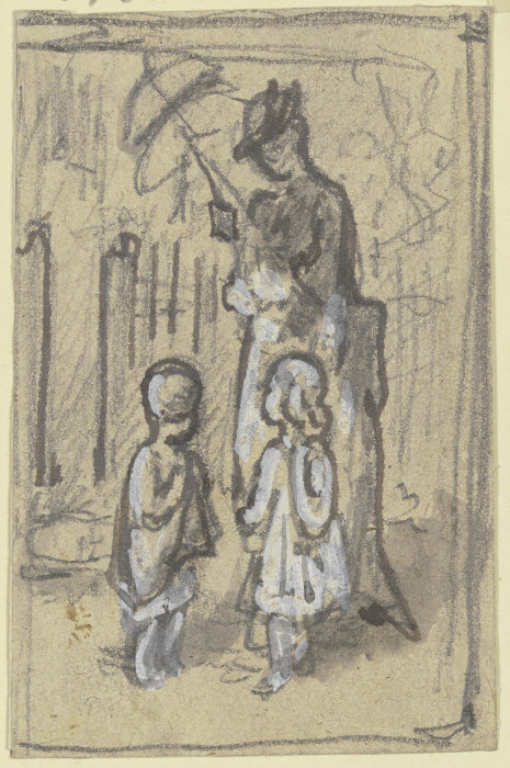 Figurenskizze: Dame und zwei Kinder de Philipp Rumpf