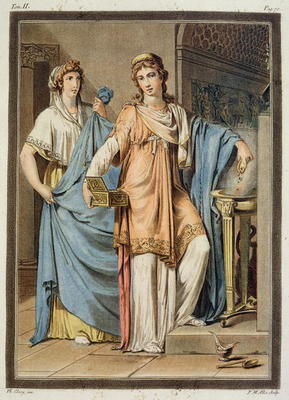 Berenice, costume for 'Berenice' by Jean Racine, from Volume II of 'Research on the Costumes and The de Philippe Chery