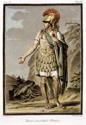 Achilles in Armour, costume for 'Iphigenia in Aulis' by Jean Racine, from Volume II of 'Research on