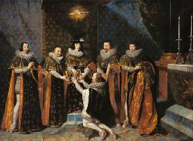 Louis XIII (1601-43) Receiving Henri d'Orleans (1595-1663) Duc de Longueville, into the Order of the