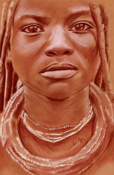 Femme Himba de face de Philippe Flohic
