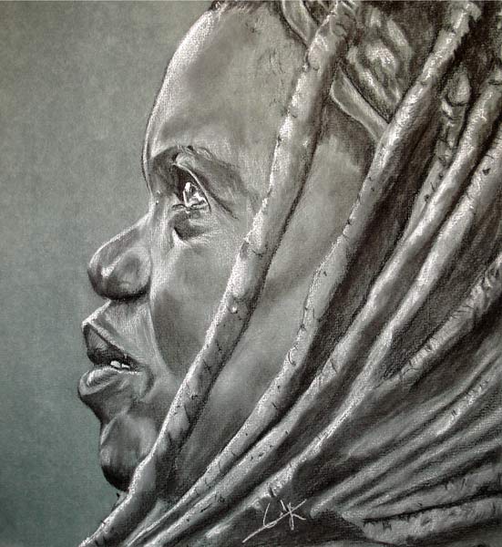 Femme Himba de profil de Philippe Flohic