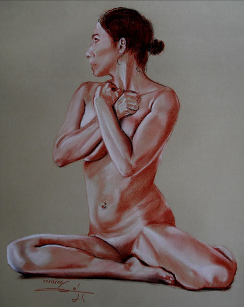 Femme nu au Sol 221206 de Philippe Flohic